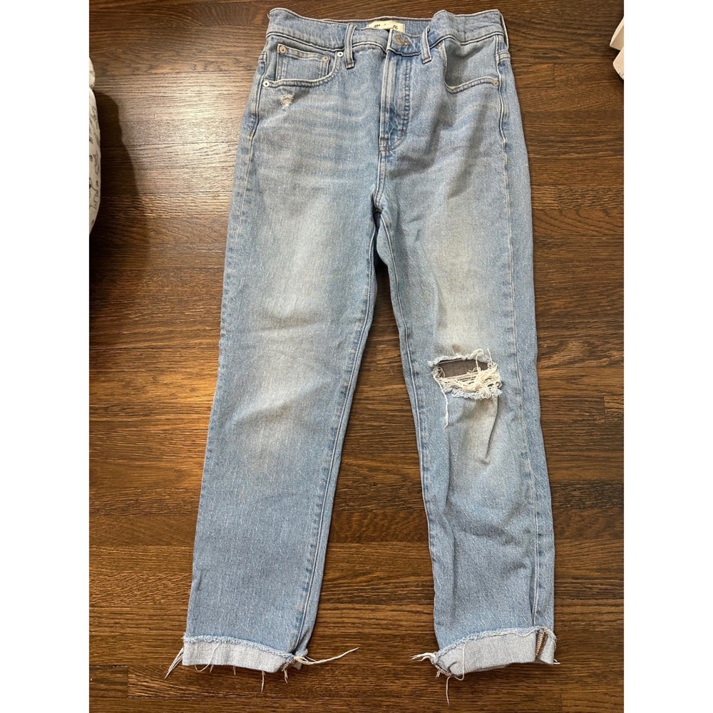 Madewell The Perfect Vintage Jean Light Wash Distressed High Rise Denim 28